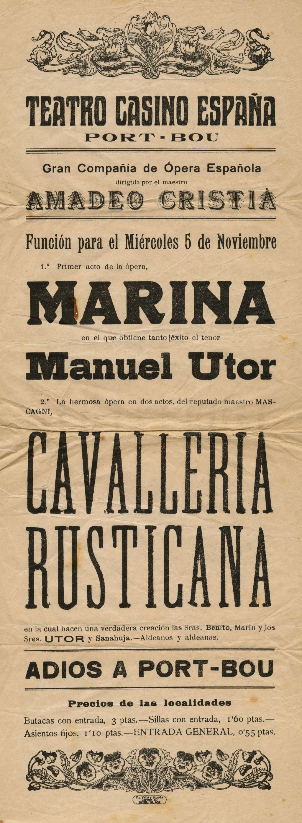 Teatro Casino Espaa - Portbou, 1913