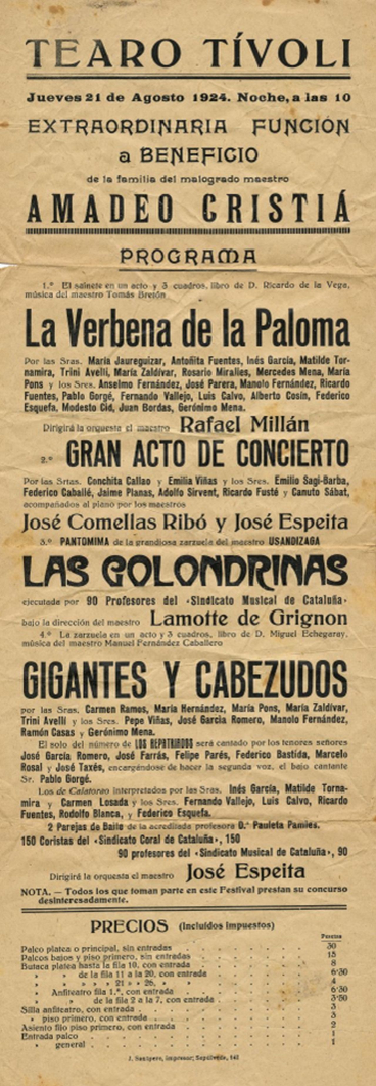 Teatre Tvoli de Barcelona, 21-08-1924