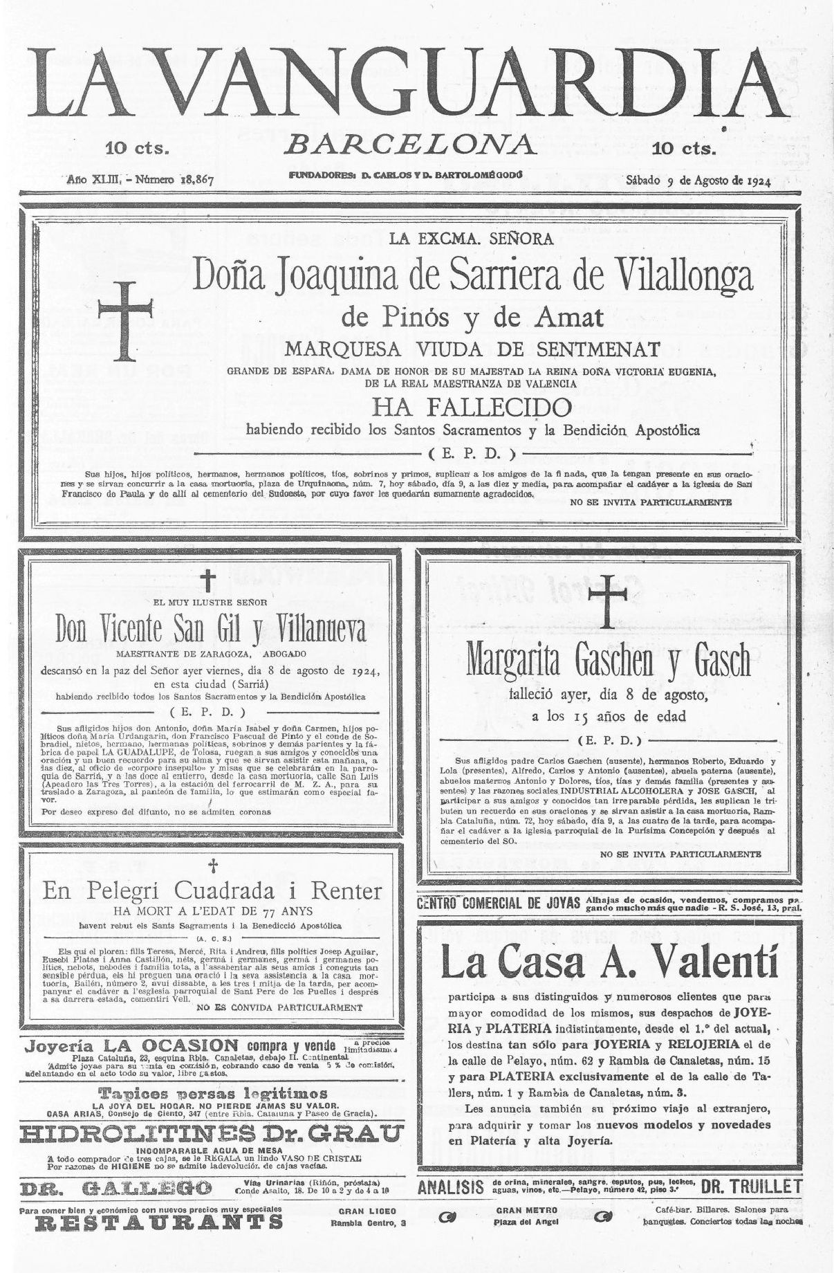 La Vanguardia, 09-08-1924