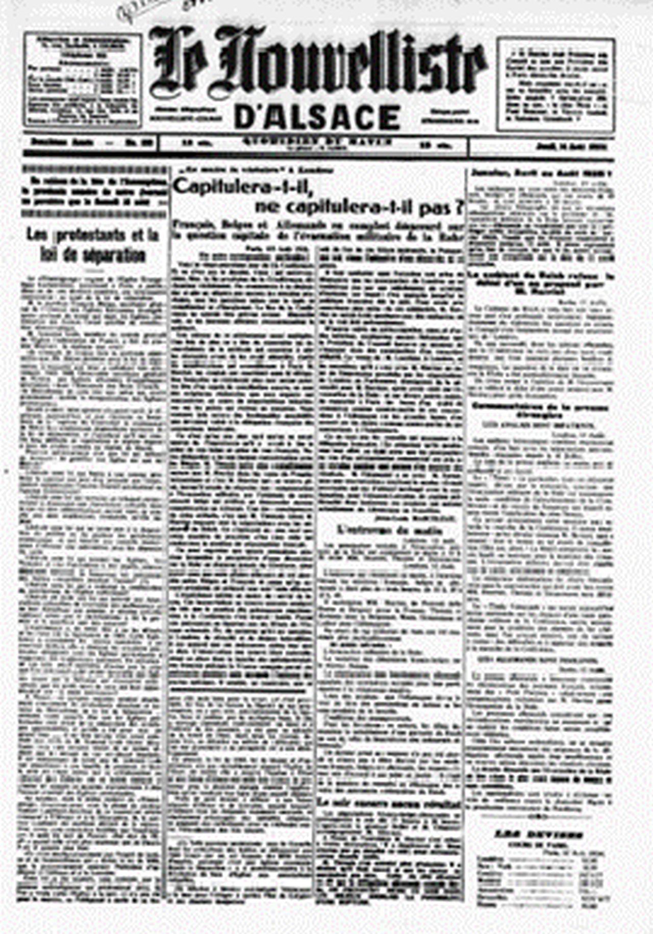 Le Nouvelliste d'Alsace, 14-08-1924