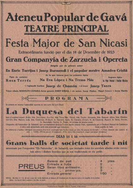 ACR - 1923 - Ateneu Popular de Gav - Teatre Principal - Gav - Fons: Famlia Cristi Cerezo