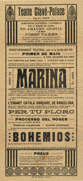 01-05-1922 Teatre Clav Palace de Matar