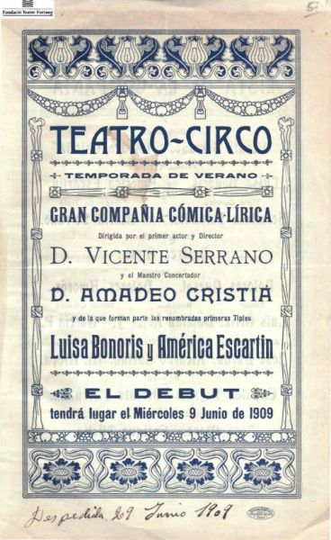 ACR - 1909 - Teatre Circ - Reus - Fons: Arxiu de la Fundaci del Teatre Fortuny de Reus