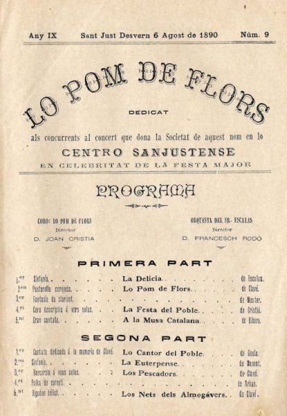 JCV - 1890 - Centro Sanjustense - Sant Just Desvern - Fons: Cor lo Pom de Flors de Sant Just Desvern