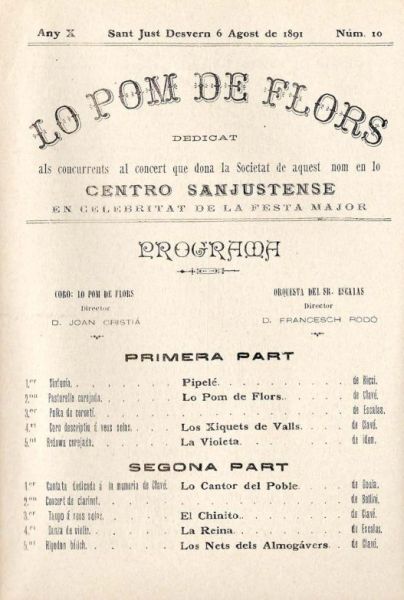 JCV - 1891 - Centro Sanjustense - Sant Just Desvern - Fons: Cor lo Pom de Flors de Sant Just Desvern